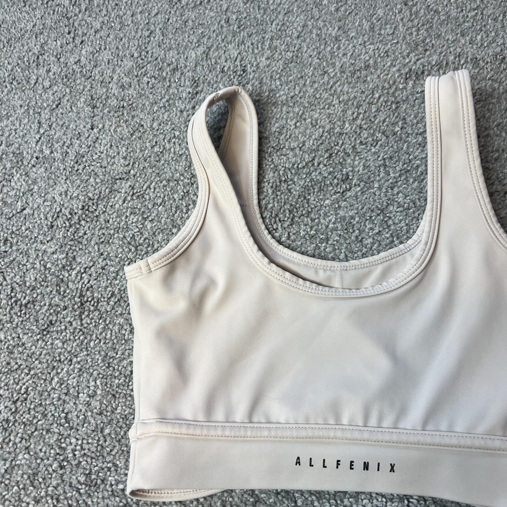 ALLFENIX Sports‎ Bra Womens XS White Scoop Neck Longline Athletic Yoga Gym - Picture 13 of 13
